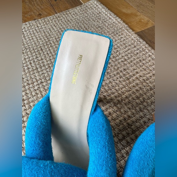 NWOB Pretty Little Thing Blue Terry Cloth Heels - Picture 4 of 11